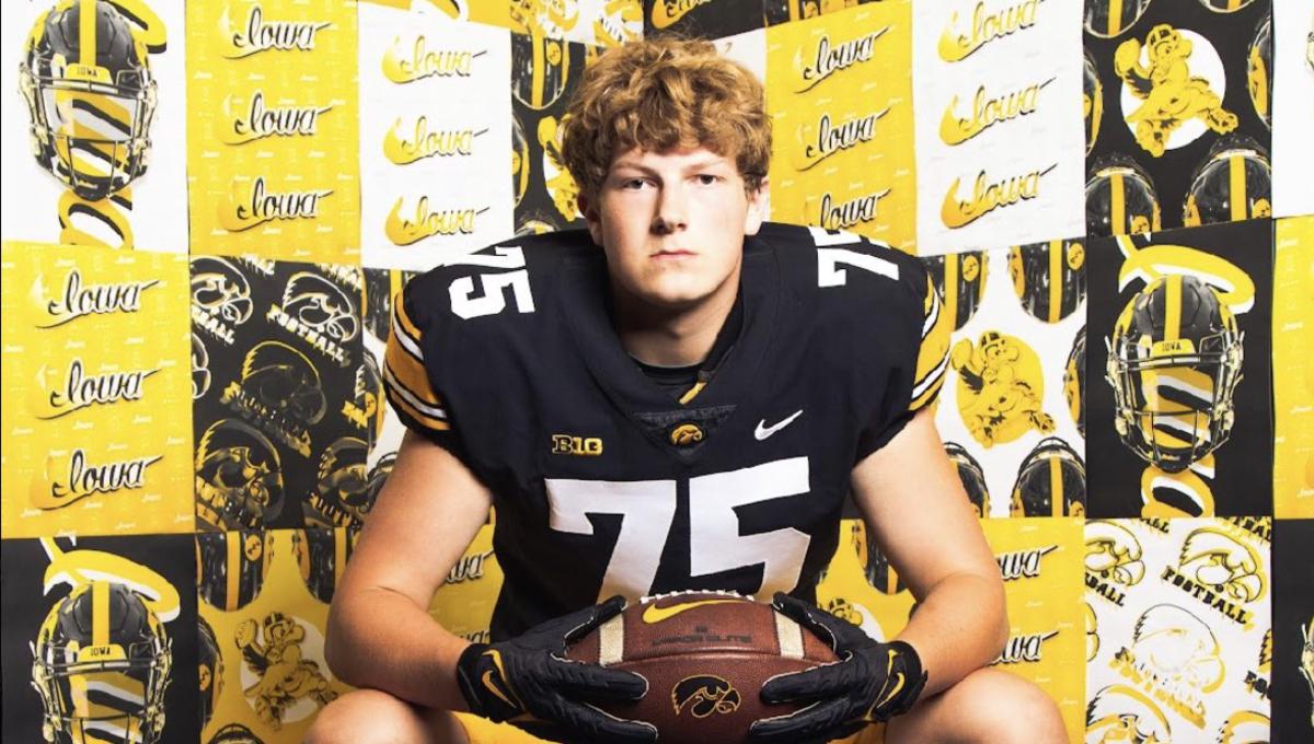 2025 4-star OT Jack Lange during an unofficial visit to Iowa. (Photo courtesy of Jack Lange)